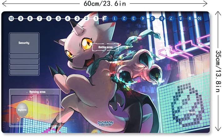 Mlikemat New Playmat Digimon DTCG Mat Gammamon TCG CCG OCG Trading Card Game Mat with Zones + Free Bag (ZD002-847-SM) - Image 5